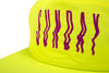 Sunday High Wave Nylon Snapback Hat (Safety Green w/ Purple Screen Print)