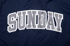 Sunday Blockhead Windbreaker Anorak Jacket (Navy with Gray/White Ink)