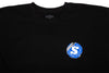 Sunday Sticker Crewneck Sweatshirt (Black with Blue/White Ink)