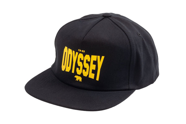 Odyssey Prime 5-Panel Unstructured Hat (Black with Yellow Ink)