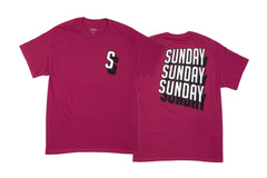 Sunday Tres Tee (Berry with Black/White Ink)