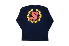 Sunday Winner's Wreath Long Sleeve (Navy with Red/Yellow Ink)